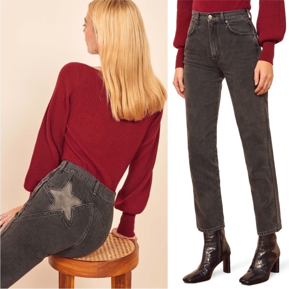 Reformation Seine Star High Waist Ankle Jeans